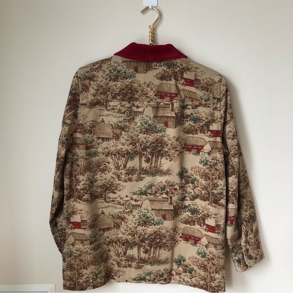 Ralph Lauren Vintage Cotton Canvas Jacket Prairie Country Scenery S - Picture 2 of 12